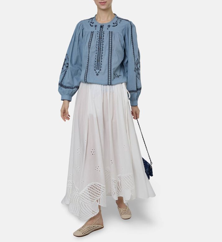 Zadig et Voltaire Tigy Bohemian-inspired Shirt, Blue, S, Model View