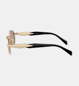 Prada Oval-shaped Metal Gold Frame Sunglasses, Packshot View