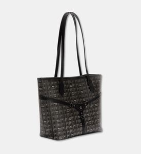 Manc Bella Monogram Pattern Mini Tote Bag, Black, Packshot View