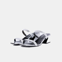 Open-toe Block Heel Mules