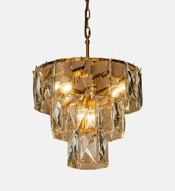 Baroque Basilio Rectangular Crystals Chandelier, Packshot View