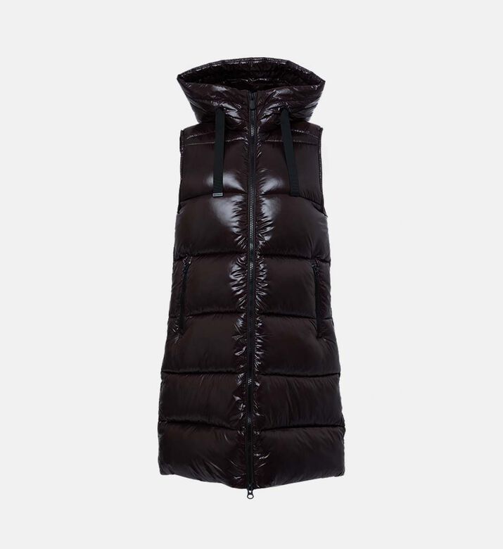 Save the Duck Padded Sleeveless Hooded Vest, Brown, S, Packshot View