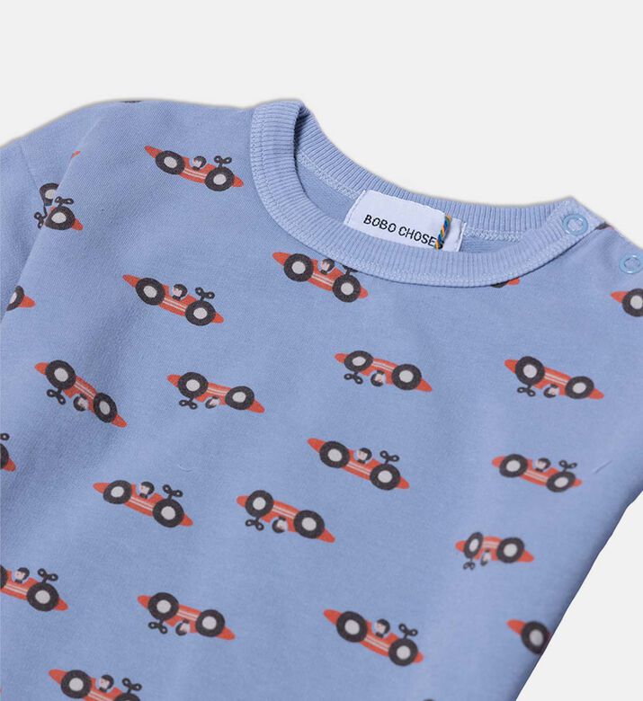Bobo Choses All-over Car Pattern Snap Buttons Sweatshirt, Packshot View Bobo Choses All-over Car Pattern Snap Buttons Sweatshirt, Packshot View