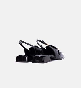 حذاء لوفرز بسير مفتوح من الخلف جلد