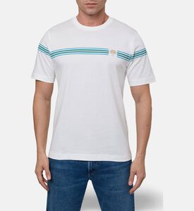 Pal Zileri Stripe Chest Print T-shirt, Model View