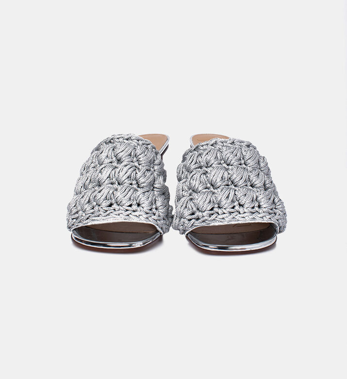 صندل كروشيه بكعب دائري