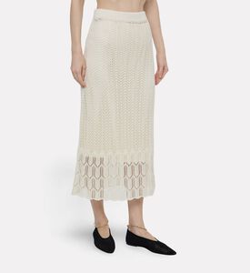 Jil Sander Zig-zag Pointelle Midi Skirt, Model View