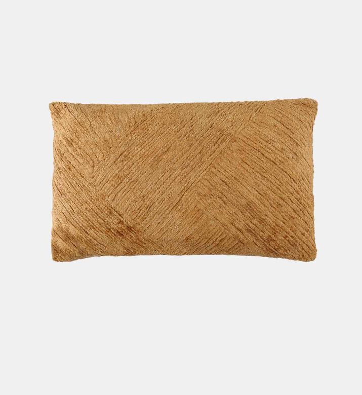 Home Deco and More Ella Chennile Embroidered Cushion, Brick, 35x50x35-cm, Packshot View