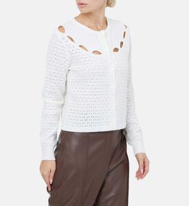 Pointelle Flower Buttons Waistcoat