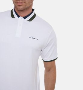 Hackett London Button Placket Short-sleeve Polo Shirt, White, L, Model View