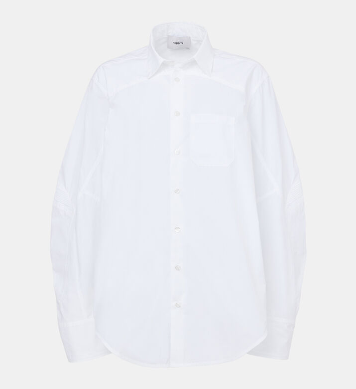Moto Cotton Zippered Sleeves Shirt