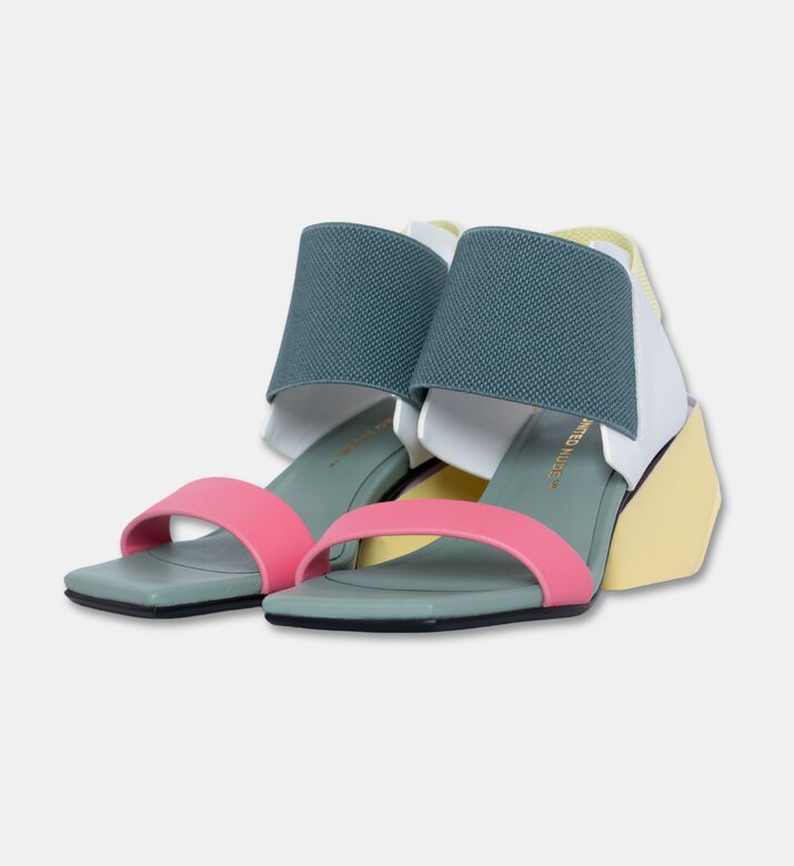 UN United Nude Cow Leather Med Heel Sandals, Green, Eu-40, Packshot View