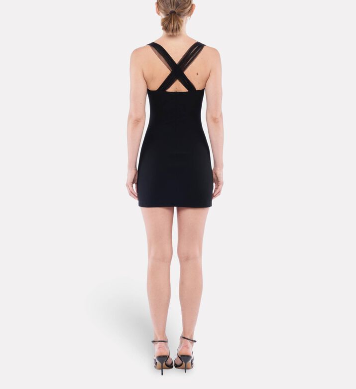 Nensi Dojaka Draped Padded Cups Mini Dress, Model View