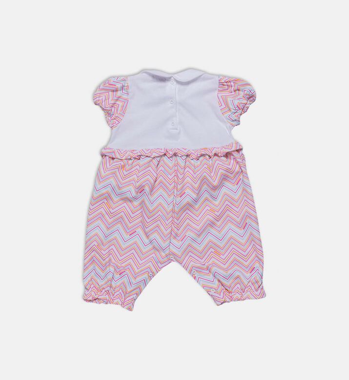 Short-sleeve Zigzag Pattern Romper