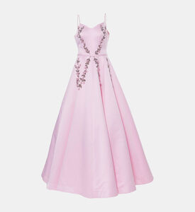 Floral-embroidery V-neck Dress