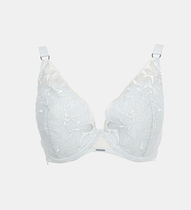 Embroidered Lace Plunge Bra