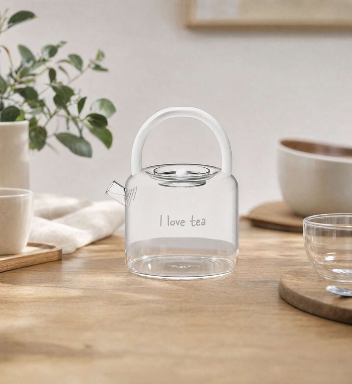 Wd Lifestyle Borosilicate Glass Filter Teapot, Model View