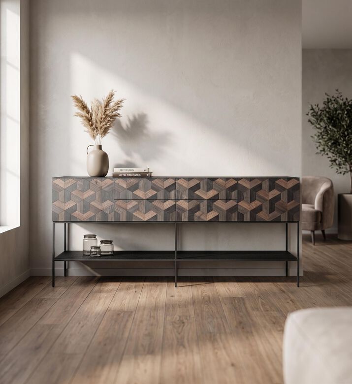Versmissen Illusion Oak Veneer Buffet Table, Packshot View
