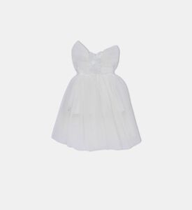 فستان بأكمام مكشكشة تول للبنات