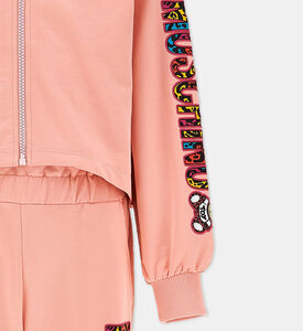 طقم بدلة رياضية بلوغو للبنات الصغيرات