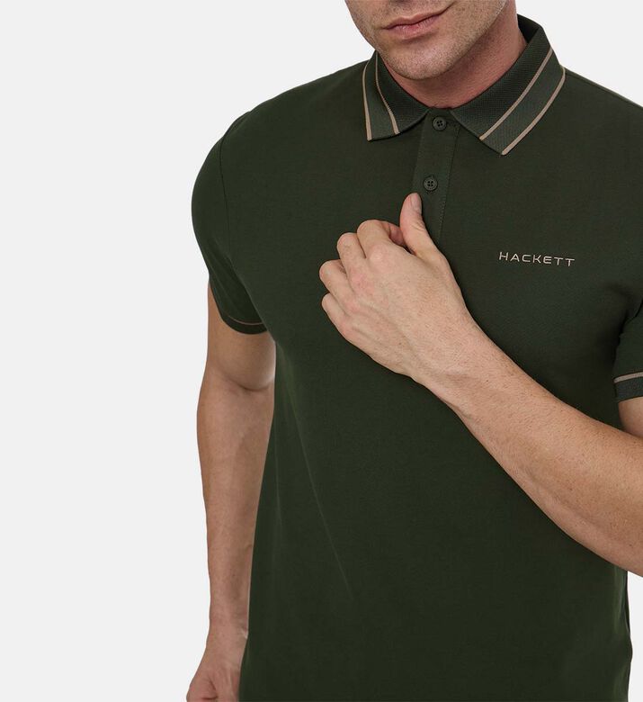 Hackett London Polo Hs, Khaki, M, Model View