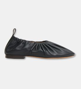 Mansur Gavriel Leather Ruched Ballerina, Black, Eu-37, Packshot View