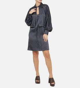 طقم فستان روب ساتان مكون من قطعتين