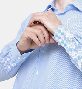 قميص قطن مخطط بصف أزرار