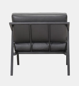 كرسي رين بذراعين وجلد بلوط