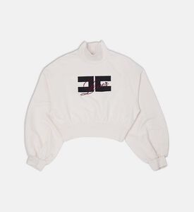 سويت شيرت قصير بتطريز شعار