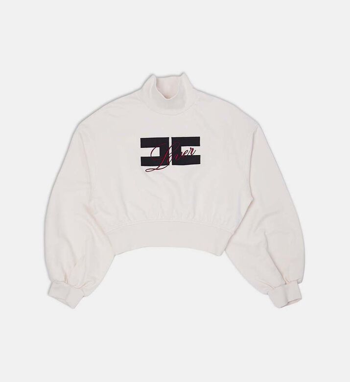Logo-embroidery Cropped Sweatshirt