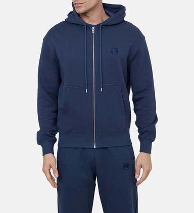 Cotton Full-zip Hoodie With Fox Head Patch