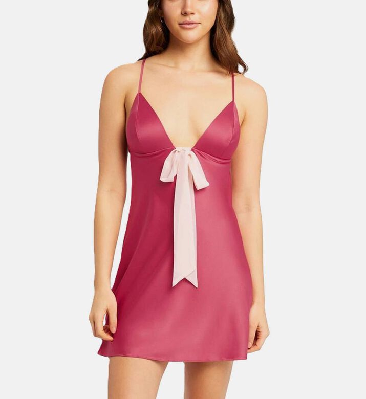 Aurora Satin Front Bow Chemise