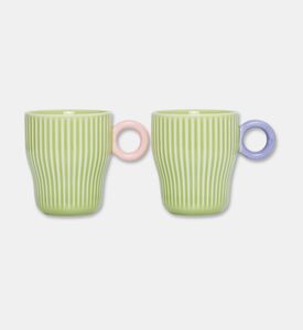Easy Life Contrasted Handle 2-piece Coffee Espresso Cup Set, Green, Packshot View