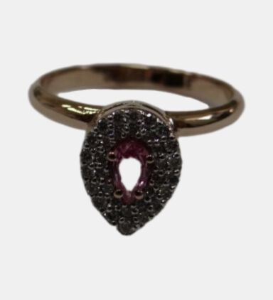 Pink Sapphire Water Drop Ring 0.24ct