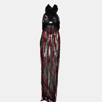 Embroidered Fabric Fringe-detailed Dress