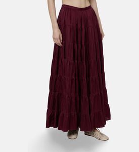 Forte-Forte Habotai Silk Flounced Skirt, Model View