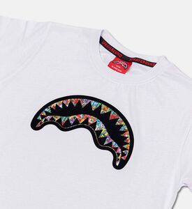 Sprayground Dripping Multi-color Shark Mouth T-shirt, White, 16y, Packshot View