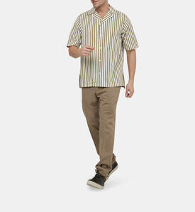 تيشيرت مخطط بياقة بطيّة