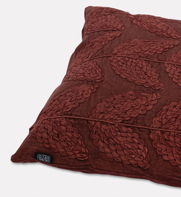 Home Deco and More Lulu Square-shape Cushion, Burgundy, Packshot View