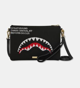 Sprayground Shark Mouth-print Crossover Clutch, Packshot View