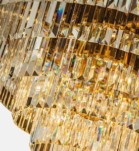Baroque Hilton Rectangular Crystals Chandelier, Packshot View