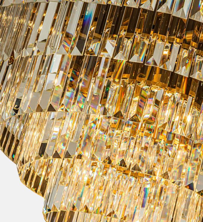 Baroque Hilton Rectangular Crystals Chandelier, Packshot View