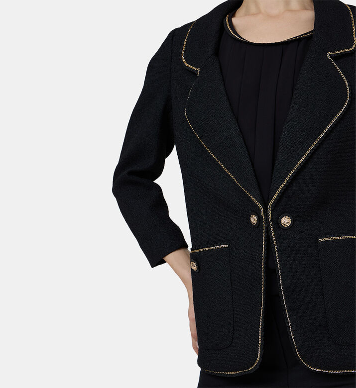 Trimmed Single Breasted Blazer