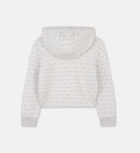 Jacquard Pattern Hooded Sweater