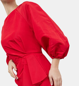 Silk Puffy Sleeves Maxi Dress