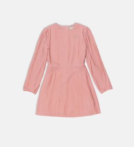 Logo Lettering Ribbed Flared Dress