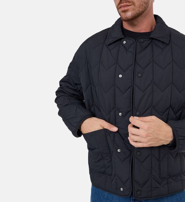 Maison Kitsune Quilted Design Long-sleeve Blouson, Model View Maison Kitsune Quilted Design Long-sleeve Blouson, Model View