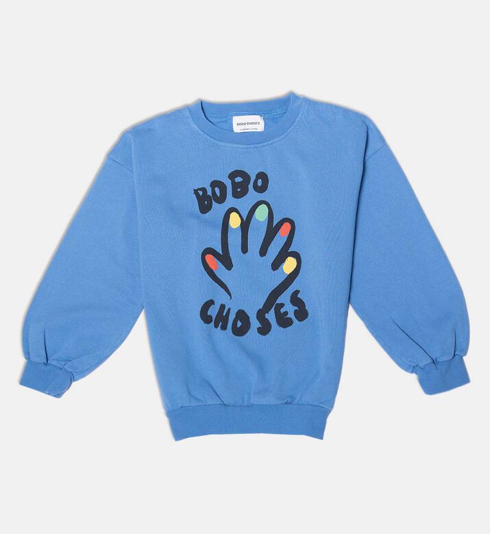 Bobo Choses Logo-detail Colorful Hand Long-sleeve Sweatshirt, Packshot View Bobo Choses Logo-detail Colorful Hand Long-sleeve Sweatshirt, Packshot View