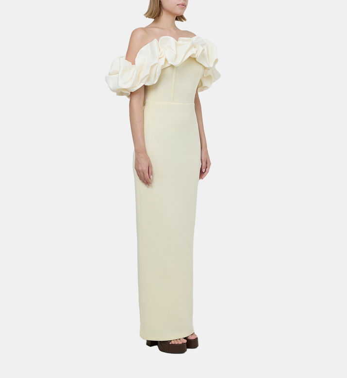 منتفخ قبالة الساتان الكتف مع Bodycon النيوبرين